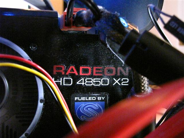A 4850X2, from Sapphire, the only maker of that card.